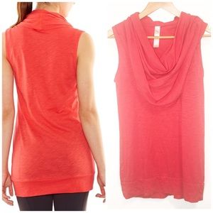 Lucy Body & Mind Red Cowl Neck Tunic - Small P EUC